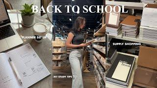 PREP FOR SCHOOL: supply shopping & haul, planner set-up, my tips for studying & college