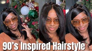 90’s Inspired Hairstyle | 7x5 Glue less lace closure wig | Amazon Beauty Forever