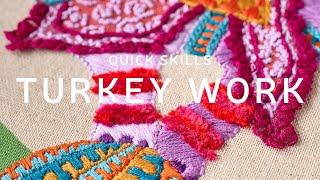 Turkey Work Embroidery Tutorial - Quick Skills - The Fabled Thread