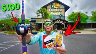 $100 Budget BASS PRO SHOPS Fishing Challenge (Rod, Reel, Line, Lures)