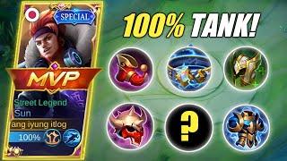 100% TANK SUN IS BROKEN | SUN VS. CHOU | SUN BEST BUILD AND EMBLEM #topglobalsun #urEGG #mlbb