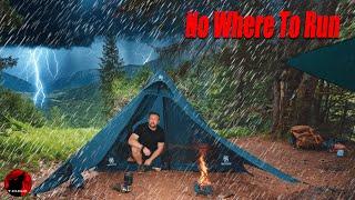 Nature's Fireworks! A Stormy Night Camping in the High Mountains - Rain, Lightning and Thunder Camp