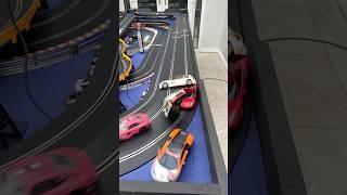 Mercedes and Ferrari take out bmw Lamborghini Skoda #slotcars #carrera #scalextric #scx