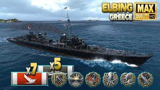 Destroyer Elbing: MVP on map Greece - World of Warships