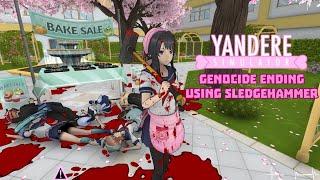 GENOCIDE ENDING USING SLEDGEHAMMER (NEW WEAPON) | YANDERE SIMULATOR (WEEK 2 AMAI)