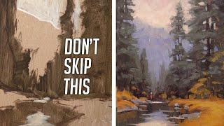 The most important step in landscape painting