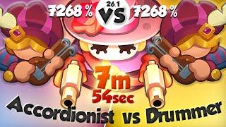 ACCORDIONIST vs DRUMMER | Who is Better? 7:54 Mins | PVP Rush Royale