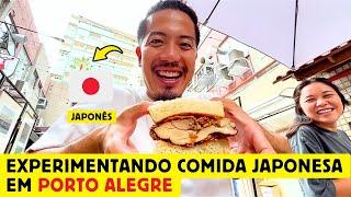 Um japonês experimentando comida japonesa em Porto Alegre, Rio Grande do Sul