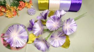 DIY| How To Make satin Ribbon Flower | flower Bouquet #satinribbonflowers