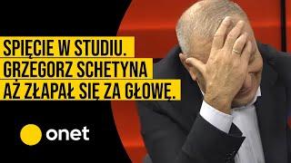 Dramatyczna sytuacja powodziowa i spięcie w studiu. Grzegorz Schetyna aż złapał się za głowę