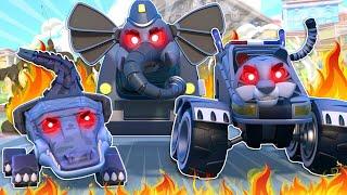 EVIL TWIN TEAM attacks Animatown! RESCUE SQUAD to the rescue! | Cars & Trucks Rescue Team