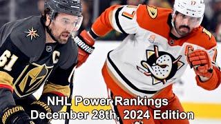 NHL Power Rankings, December 28th 2024 Edition