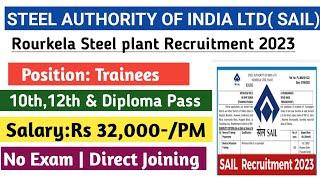 SAIL Recruitment 2023 Apply Online|Rourkela Steel Plant Vacancy 2023|Diploma Job Vacancy 2023 Odisha