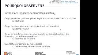 Séminaire sur les méthodologie qualitatives et mixtes: Observation participante par Éric Gagnon