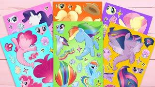 [ToyASMR] My Little Pony Mermaids Decorate Sticker Book #paperdiy #asmr #mylittlepony #mermaid