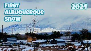 Early Snowfall Day in Albuquerque, New Mexico | Walk and Driving for Beautiful Snow Views