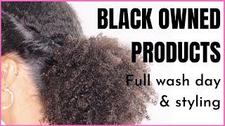 Wash day & styling using only BLACK OWNED products | Natural Hair | AbbieCurls