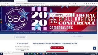 SAME 2020 Virtual SBC How to Make Matched Networking Appointments