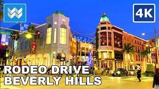 [4K]  Beverly Hills at Night - Rodeo Drive BOLD Holidays - Christmas Walking Tour  Binaural Audio