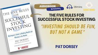 Your Guide to Build Wealth "The Five Rules Successful Stock Investing" | Listen2Riches Book Summary