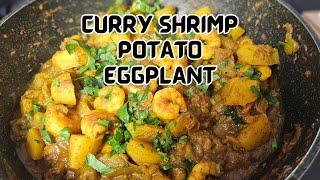 Easy Recipe Curry Shrimp, Potato, Eggplant | Kerrie garnalen | CWF