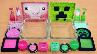 Sheep vs Creeper - A Minecraft Movie Slime - Mixing Makeup Eyeshadow Into Slime ASMR