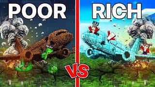 Mikey's Family POOR vs JJ's Family RICH Airplane Crash in Minecraft (Maizen)