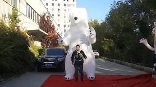 3.5m High Inflatable Bear Inflatable Costume For City Parade Decoration