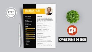 How to create a CV/Resume in PowerPoint (2022) ⬇  Free CV Template