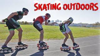 Inline Skating Outdoors On A Beautiful Sunny Day