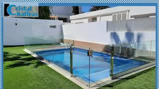 Barandilla de cristal acero y aluminio para piscina en Tenerife