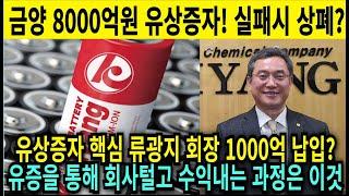 금양 주가전망! 8000억원 유상증자 발행! 실패하면 상폐? 진짜 핵심은 이겁니다.