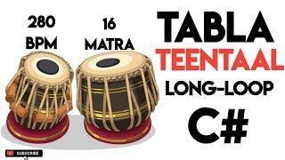 Tabla Teen Taal Long Loop C# Scale | 280 Bpm | #muzzico