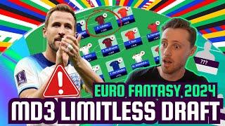 Euro 2024 Fantasy  | MY MD3 LIMITLESS DRAFT - KANE OUT FOR MD3?! I EURO 2024 FANTASY FOOTBALL TIPS