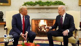 WATCH: Politics 'not a very nice world but it is a nice world today,' Trump says at Biden meeting