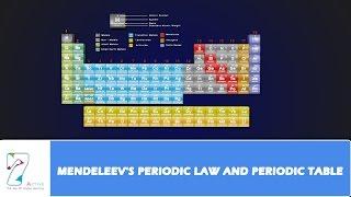 MENDELEEV'S PERIODIC LAW AND PERIODIC TABLE