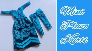 How to make Long Kurti with Plazo | Diy Doll Dress | Harini Creations