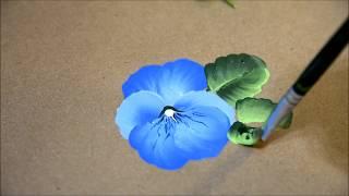 Easy How to Paint a Blue Pansy