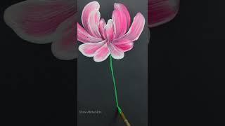 Easy Pink Flower Painting Tutorial ️ #shorts#painting #viral#viralvideos #tutorial #drawing #art