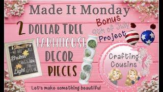 HIGH END DOLLAR TREE FARMHOUSE HOME DECOR PIECES | BONUS 4th of July Decor Project | Made It Monday