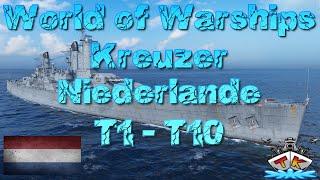 Niederländische Kreuzer T1-10 "Vorschau + Stats" in World of Warships auf Deutsch