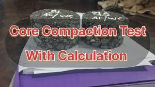 Asphalt Core Compaction Test with Calculation | Asphalt Core Cutting Test | Laboratory Testing Core