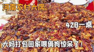 随200来河南农村吃大桌，428一桌，黄河大鲤鱼 5斤大肘子！【我是忐忑妞】