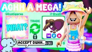 EXOTIC MEGA TRADING IN A RICH SERVER!MEGA BUSH ELE?!#adoptmeroblox #preppyadoptme #preppyroblox