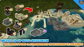 MCPE 1.19 Seed Speedrun - Village & Desert Temple with Mangrove Swamp - Village Found 2 Stronghold