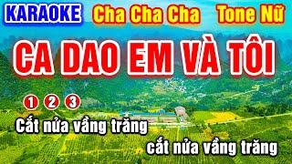 Ca Dao Em Và Tôi Tone Nữ Karaoke Cha Cha Cha | Beat Hay Dễ Hát | PVQ Karaoke