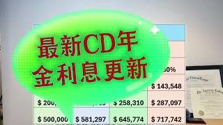 高利息时代红利即将结束，最新年金CD利息更新，联邦降息，银行定存CD利息下降，现在年金的利息是多少呢？11月20日更新几个3年5年7年的年金利息，保证利息