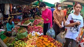 Cambodia Food Market Tour - Walking Tour 4K - Walk Phnom Penh Street Food Tour