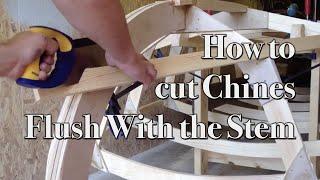 How to Cut Chines to Fit Flush with the Stem on a Wooden Boat