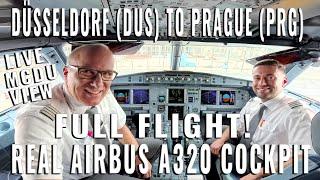 FULL FLIGHT! IN THE REAL AIRBUS COCKPIT! TO PRAGUE   (PRG) FROM DÜSSELDORF  (DUS) WITH MCDU VIEW